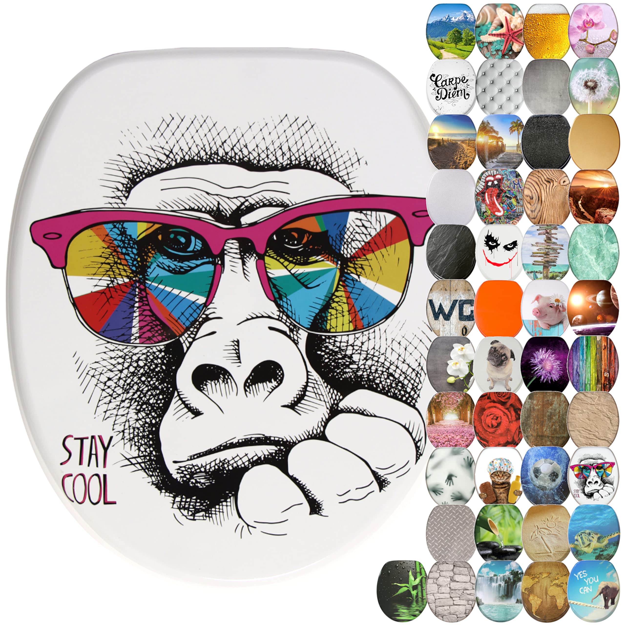 Sanilo Soft Close Toilet Seat, Wide Choice of New Toilet Seats, Stable Hinges, Easy to Mount (Stay Cool)