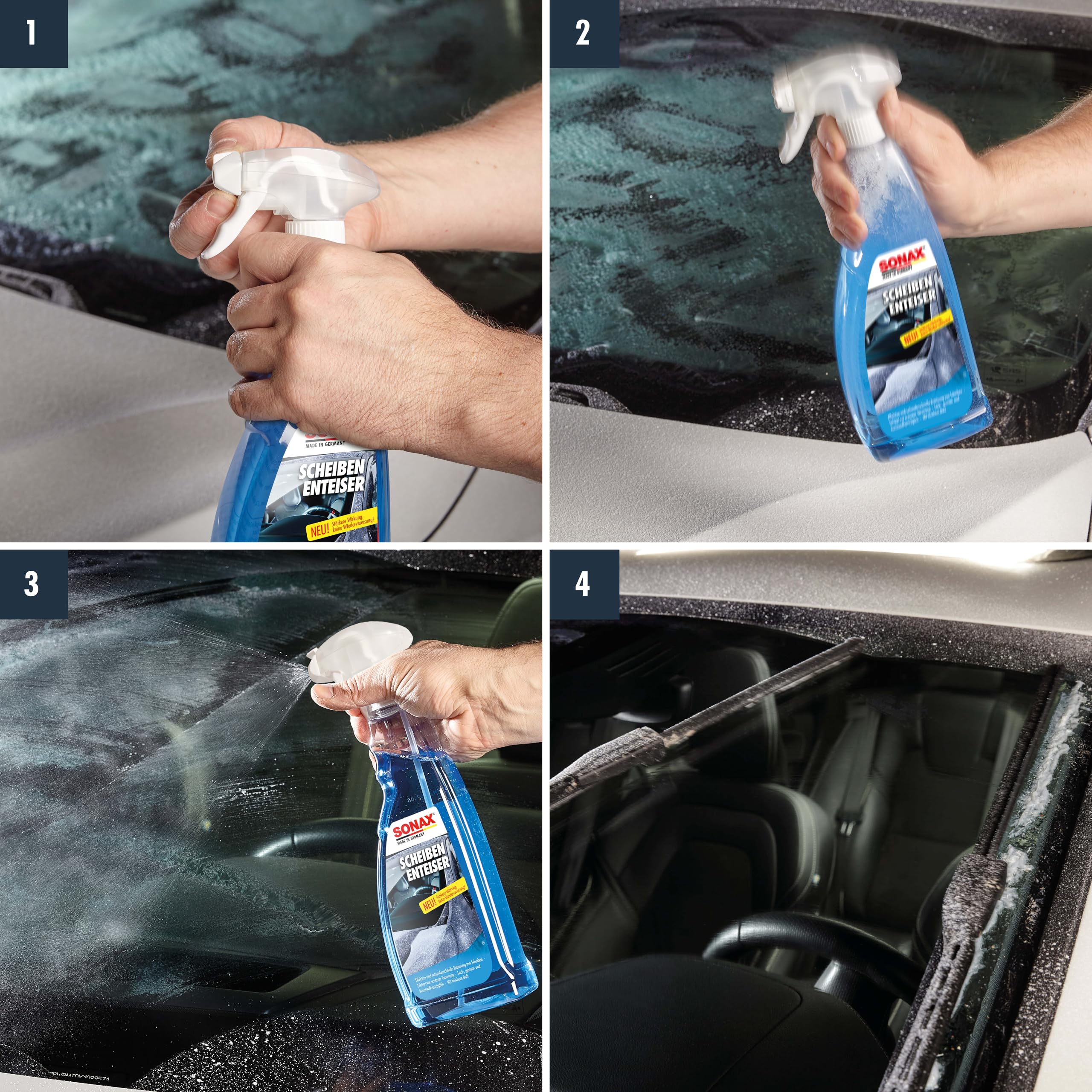 SONAX ScheibenEnteiser (750 ml) sekundenschnelles enteisen von Scheiben ohne kratzen und eine rundum klare Sicht im Winter | Art-Nr. 03314410 4