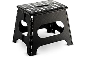 DEFINE ESSENTIALS Folding Step Stool - 11" Hight - The Lightweight Step Stool is Sturdy Enough to Support Adults and Safe Enough for Kids. Opens Easy with One Flip. Great for Kitchen, Bathroom, Bedroom, Kids or Adults.