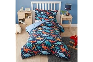 PPOLCA Twin Dinosaur Kids Bedding Set for Boys, 2 Pieces Twin Dinosaur Kids Comforter Sets for Boys, Super Soft Lightweight for All Seasons, Includes 1 Comforter (66"x86") and 1 Pillowcase(20"x26"+2")