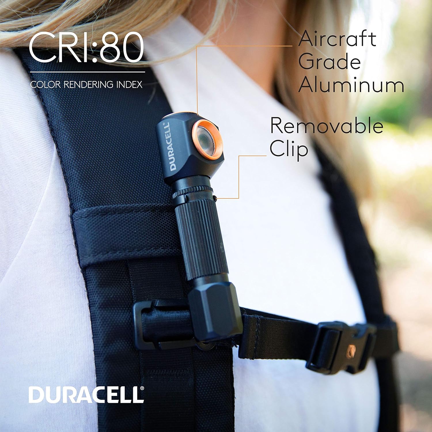 Duracell 150 Lumen EDC Right-Angle Flashlight and Headlamp for Everyday Use - Comfortable and Ultra-Strong Design with 1-AA Battery Included. Great for In-Door & Out-Door Use - - 