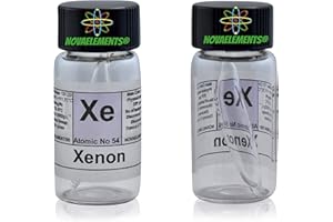 Xenon Element 54 Xe, 99.9% Pure Sample in Mini ampoule and Labeled Glass ampoule