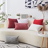Home Brilliant Corduroy Cushion Covers 20x20 Dark Red Pack of 2 view 6