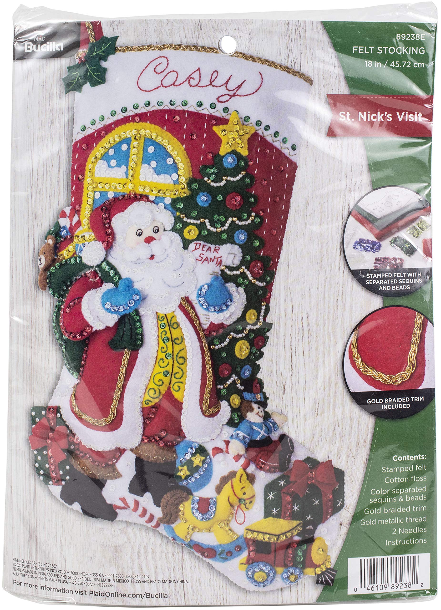 Bucilla Felt Stocking KIT, Cotton, St. Nick's Visit