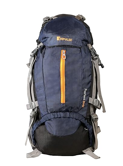 Impulse 65 Ltrs Blue Trekking Backpack (Inverse U Blue)