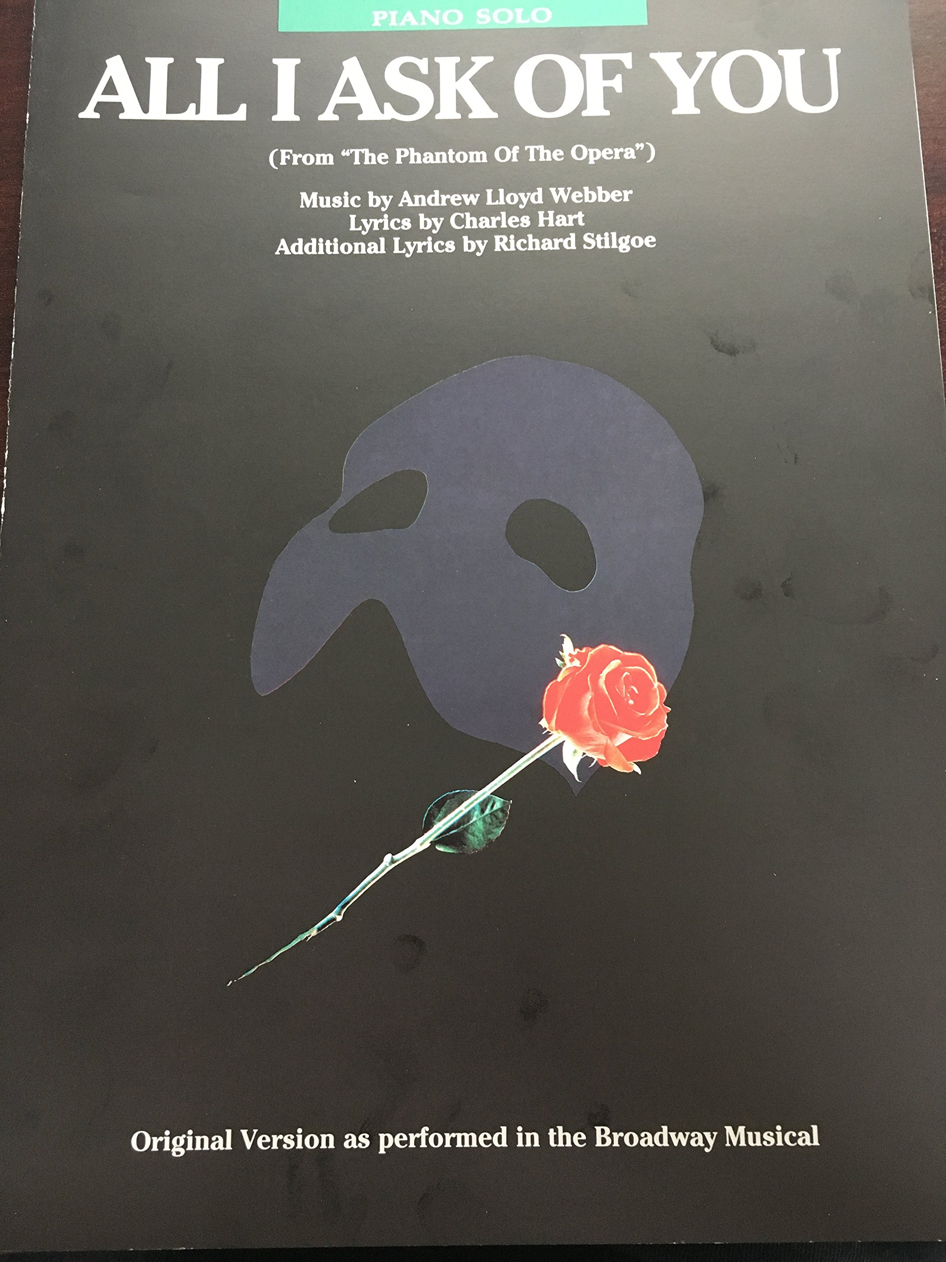 All I Ask Of You From Phantom Of The Opera Piano Solo Sheets Barbra Streisand Amazon Com Books