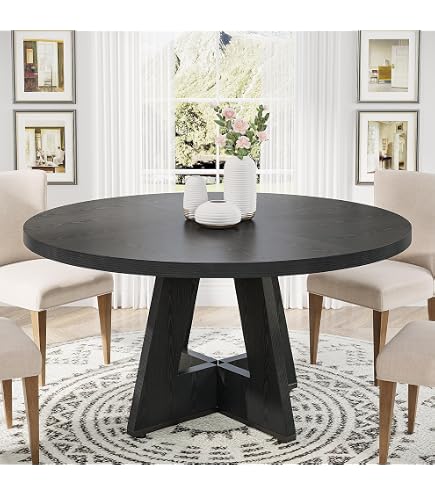 Table à manger ronde pour 4 personnes (100×100×76cm) , MDF, or | Leroy