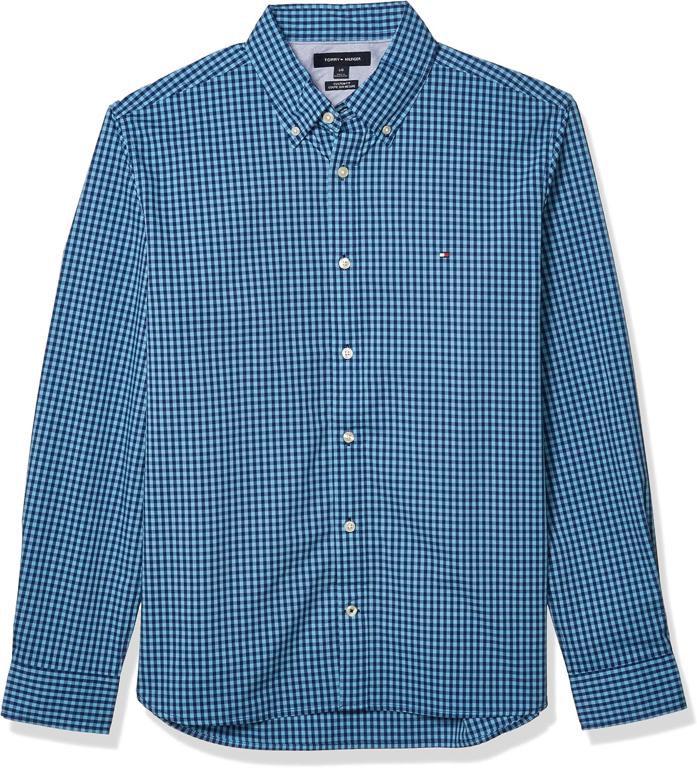 Tommy Hilfiger Men's Long Sleeve No Tuck Button Down Shirt in Custom