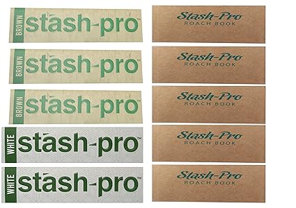 Stash-Pro Brown Smoking Rolling Paper(3 Pcs) + White Smoking Rolling Paper (2 Pcs) + 5 Roach Books