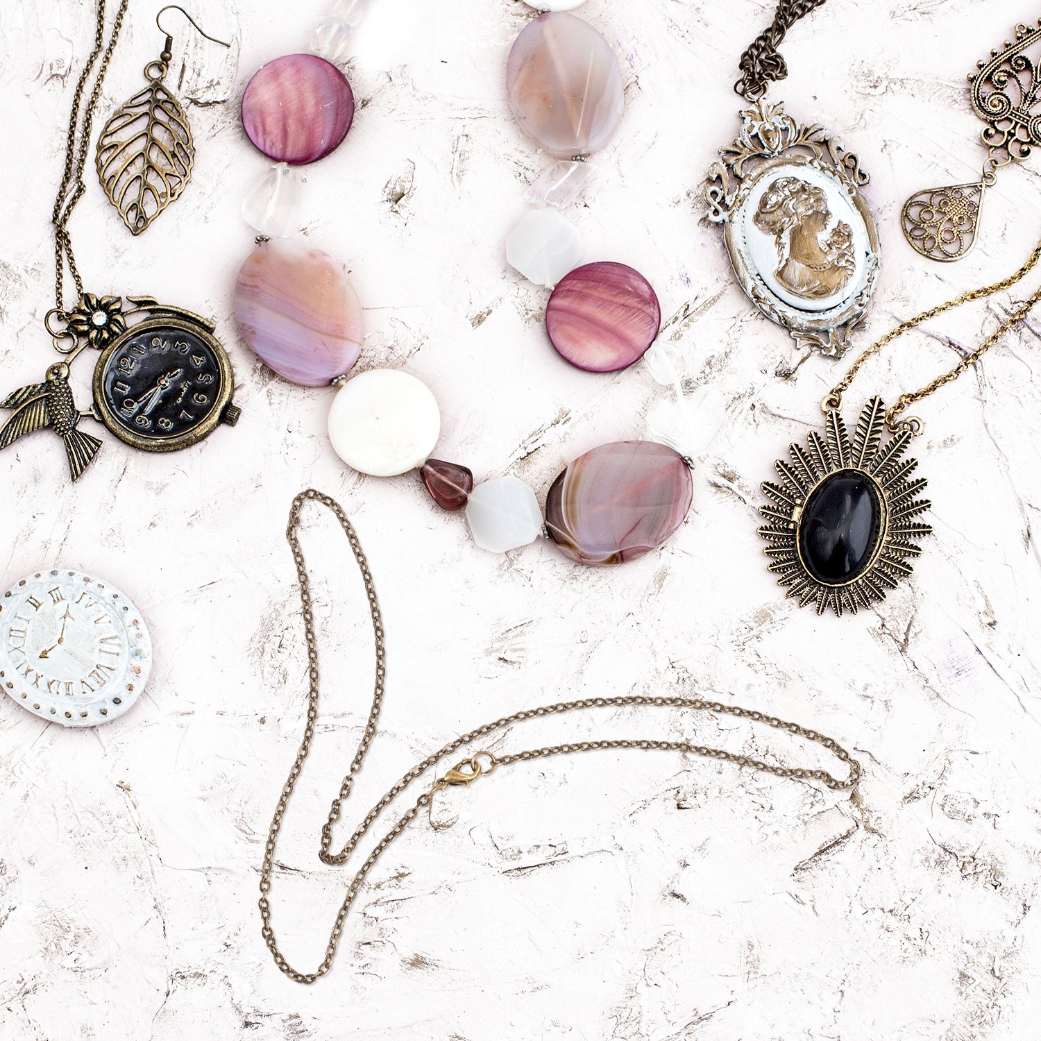 TecUnite TecUnite 24 Pack Necklace Chains Bulk Bronze DIY Cable Link Chains for Jewelry Making(24 Inch)