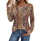 Zeagoo Womens Dressy Casual Tunic Blouses Long Sleeve Tops 2026 V Neck Pleated Shirts Dressy Casual Tunic Blouses