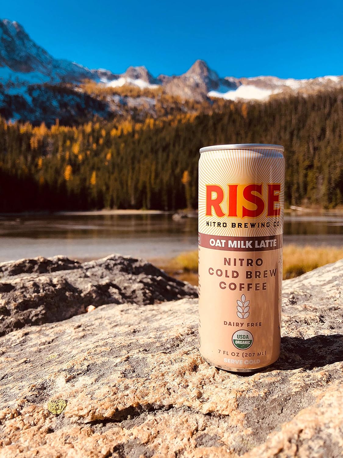 RISE Brewing Co. | Oat Milk Nitro Cold Brew Latte (12 Pack) 7 fl. oz. Cans - Organic, Non-GMO | No Sugar Added & Vegan | Draft Nitrogen Pour, Clean Energy, Low Acidity & Refreshingly Smooth: Grocery & Gourmet Food