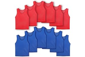 SPTEHW Scrimmage Vests Pinnies Team Practice Jerseys for Kids,Youth and Adult Sports Soccer,Football,Basketball(12 Pack)