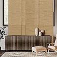 GoDear Design Deluxe Adjustable Sliding Panel Track Blind with Natural Woven Decorative Fabric (Buffalo)