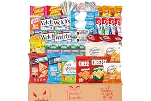 JUMBO JUMBLE Easter Snack Box Care Package (45 Count) Variety Pack Gift Box for Easter Delights Snack & Treat Box - Cookies, Gummies, Pretzels for College School Student, Friends and Military Personnel (Easter)