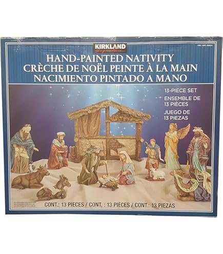 Amazon.com: Kirkland Signature 13 Piece Hand-Painted Nativity Set