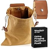 Wrenbury Mushroom Hunting Bag - Waxed Canvas Mushroom Forager Pouch - Foldable Bags for Foraging Gifts 8.75”