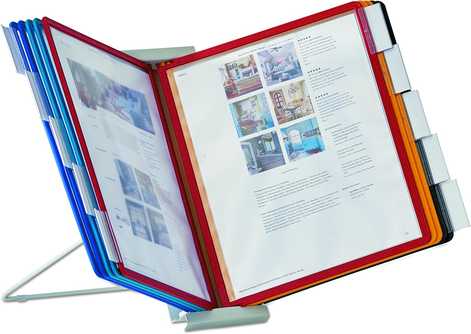 DURABLE Desktop Reference System, 10 Double-Sided Panels, Letter-Size, Assorted Colors, INSTAVIEW Design (561200) : Office Products