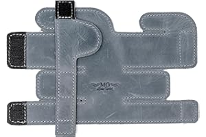 MG LEATHER WORK Trumpet Valve Guard XL Genuine Leather Protection Trumpet Valve Cover Valve Wrap (Gray)