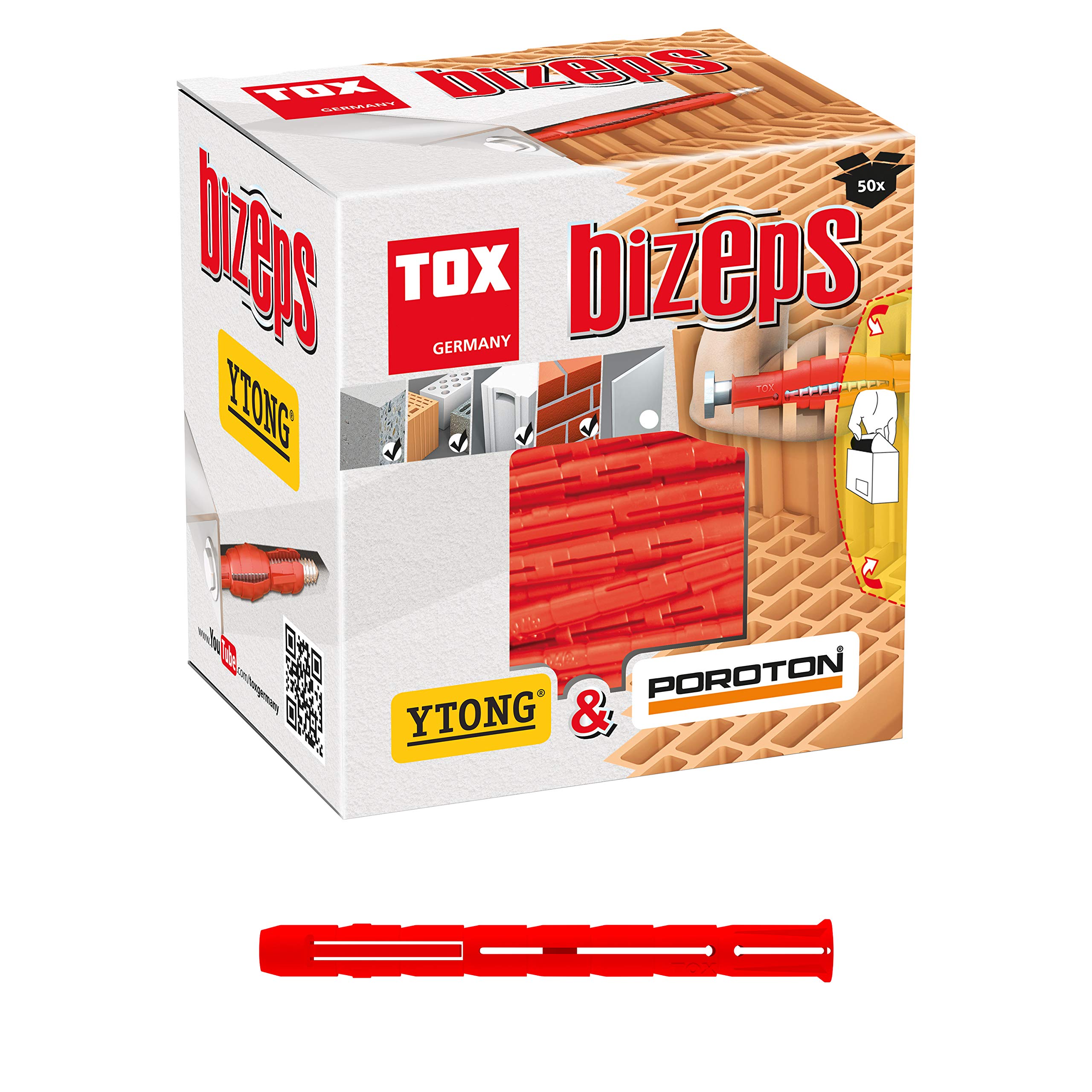 TOX parallel expansion plugs Bizeps 8 x 90 mm, 50 pieces, 00910015 — image 1
