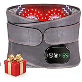 Lower Back Massager Waist Belt - Red Light Therapy, 3 Heating & Vibration Levels, Touchscreen Control, Adjustable Size, Multi-Use Heating Pad for Back/Stomach/Neck Pain Relief, Heated Back Brace