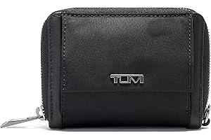 TUMI - Voyageur Tri-Fold Zip-Around Wallet - Premium Zip Travel Wallet for Women & Men - Stain & Water Resistant - Black/Gunmetal