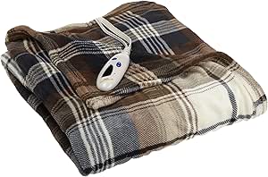 Amazon.com: Biddeford Heated Plush Throw, Camel Plaid ...