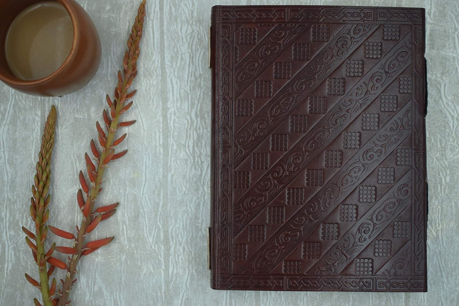 OVERDOSE Vintage Celtic Griffin Journal Dragon Diary with Dual C-Lock - Handmade Antique Journal, Brown, A5 - Image 4