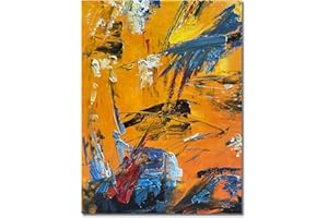 Limiyer Art 28x40 Inch Yellow Contemporary Abstract Art Heavy Textured Oil on Canvas for Home Wall Decoration