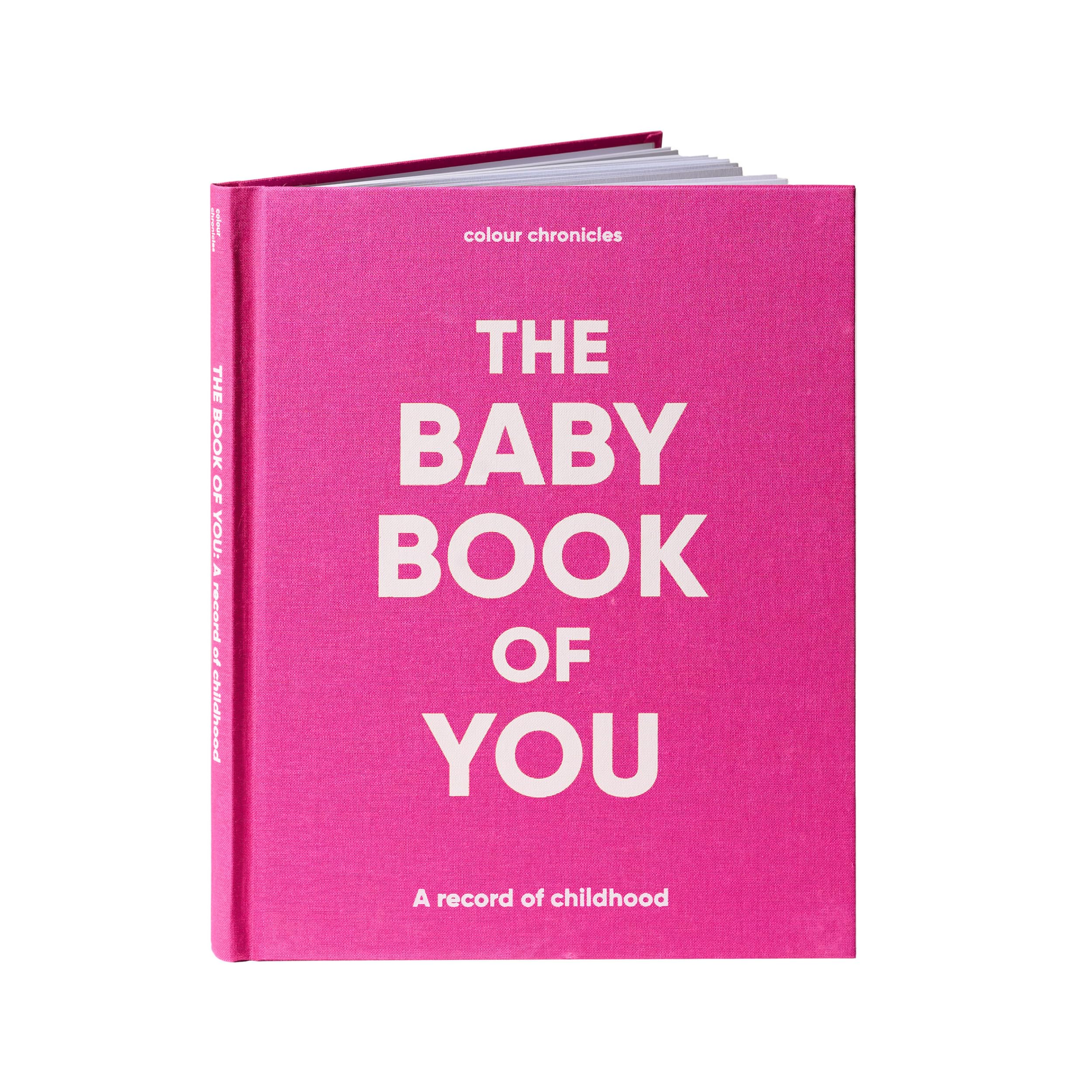 Colour Chronicles – The Baby Book of You | Memory Book to Capture 1st Year | Personalised – Space for Drawings & Photos | Unique Baby Gift for Girls & Boys | Hardback Memory Journal | 96 Pages - Pink