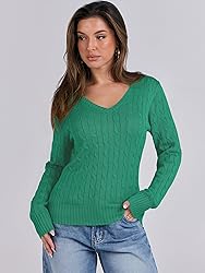 ANRABESS Womens Long Sleeve Cable Knit Sweater 2025