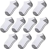 Comfoex 10 Pairs Boys Socks 4-6 6-8 8-10 Years Old Low Cut Ankle Athletic Socks For Kids Short Half Cushioned Socks