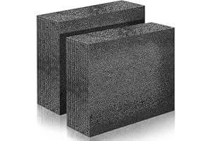 Hoolerry 2 Pcs Customizable Polyethylene Foam Packing Inserts for Cases Thick Polyethylene Foam Sheet for Packaging and Crafts (12" X 10" X3.5",Black)