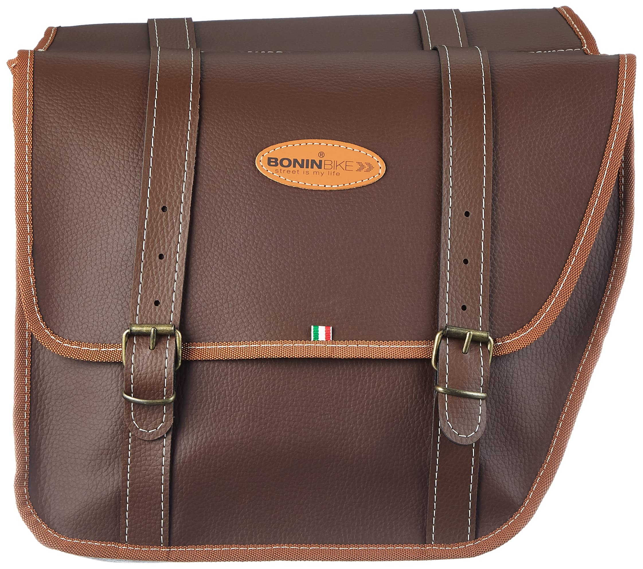 BONIN LUXURY BROWN LEATHER POUCH BAG