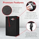 GrillTough Heavy Duty BBQ Smoker Cover Waterproof UV Resistant 58x43x99 cm view 3