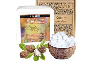 ZENSEME 5.5 LBS - Shea Butter Soap Base Melt & Pour Soap Base | Melt & Pour Supplies Kit SLS/SLES & PEG Free | Best Natural Organic Vegan Vegetable Ingredients | 100% Natural & Soft Bulk for Adult DIY Maker