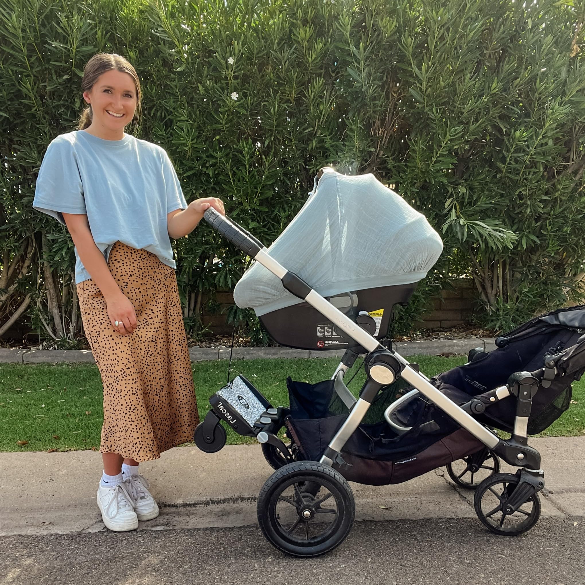 Lascal BuggyBoard Mini Universal Stroller Board, Fits 90% of Strollers, Compatible with UPPAbaby, Bugaboo, No Need for a Double Stroller for Infant and Toddler, Max Weight 66 lbs, Leopard