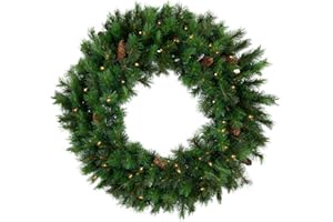 Northlight Pre-lit Royal Oregon Pine Artificial Christmas Wreath, 36 inch, Clear Lights