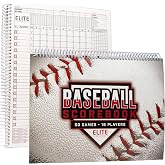 Elite Clipboards Baseball Scorebook - 50 Games Score Book Side by Side Score Keeping Book for Stats | Baseball Stat Tracking Book - High School, Middle School, Little League for Scorekeepers