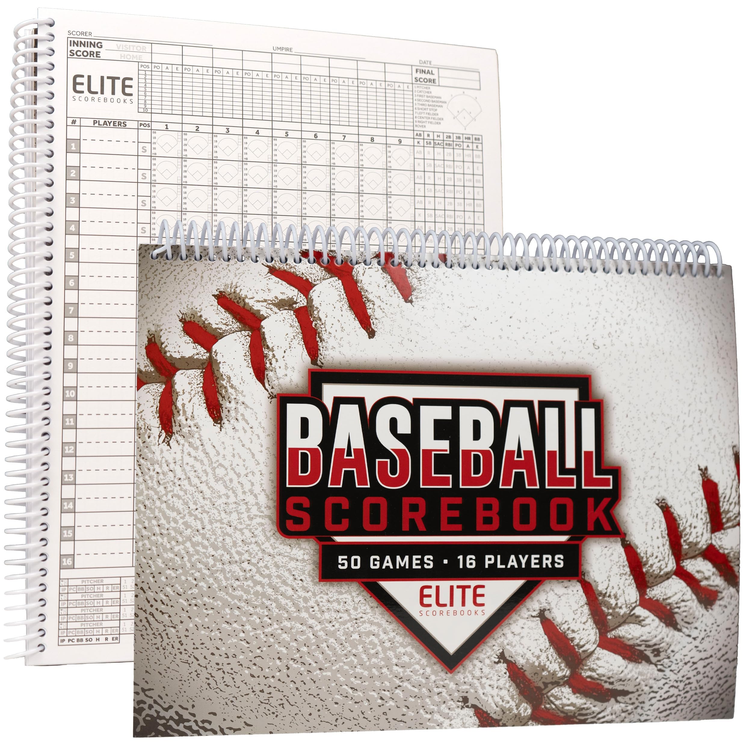 Elite Clipboards Baseball Scorebook - 50 Games
