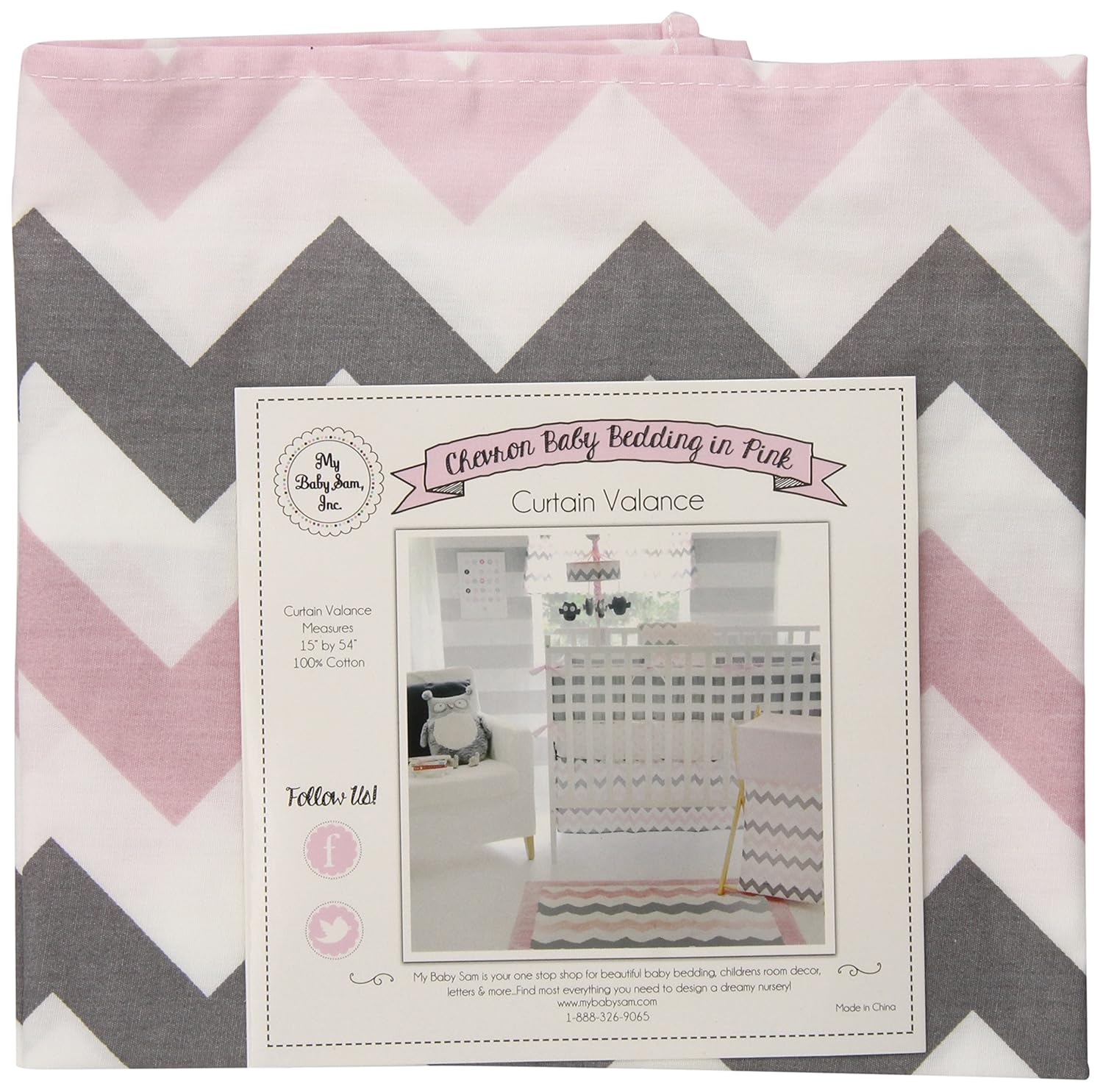 Amazon Com My Baby Sam Chevron Curtain Valance Pink Gray Baby