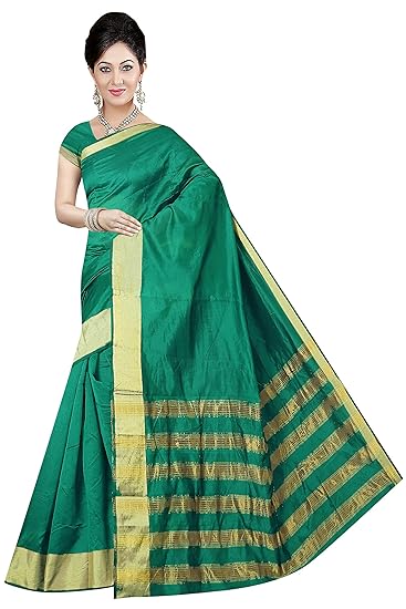 Winza Designer Womens Cotton Saree with Blouse (TD-5001)