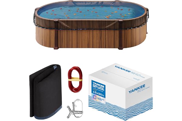 Yankee Pool Leaf Net Cover for Oval Pool 15x30 Ft - Heavy-Duty 0.15” Above-Ground Leaf Net | Swimming Pool Net to Protect fro