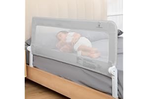 ComfyBumpy 1-Pack Bed Rail for Toddlers 55.5" L x 23.5" H | Extra Tall Toddler Bed Rails for Twin, Full, Queen & King Mattress Size | Swing Down Rail Guard | Mattress Side Rail for Kids | Gray