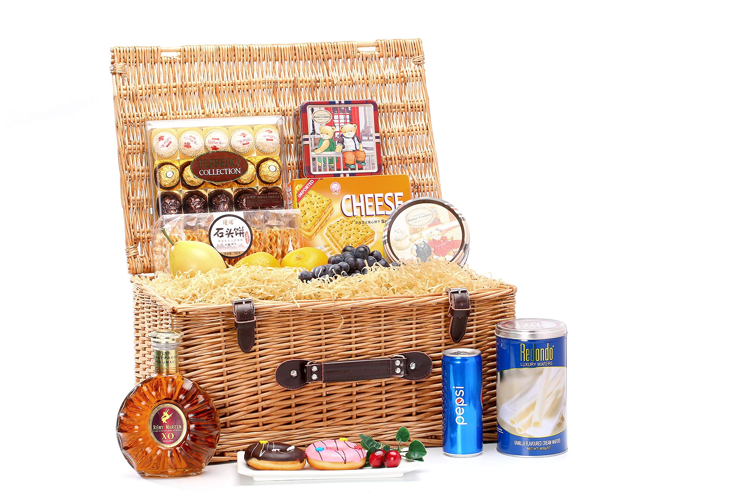 Woodluv Natural Wicker Hamper Basket, Xmas, Wedding, Anniversary Birthday Mothers Day Christmas Extra Large — image 1