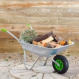 Neo Wheelbarrow Home Garden Cart Galvanised 100kg 65L 60x140x64cm view 2