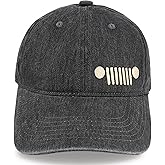 Jeep Grille Logo Garment Washed Hat Black
