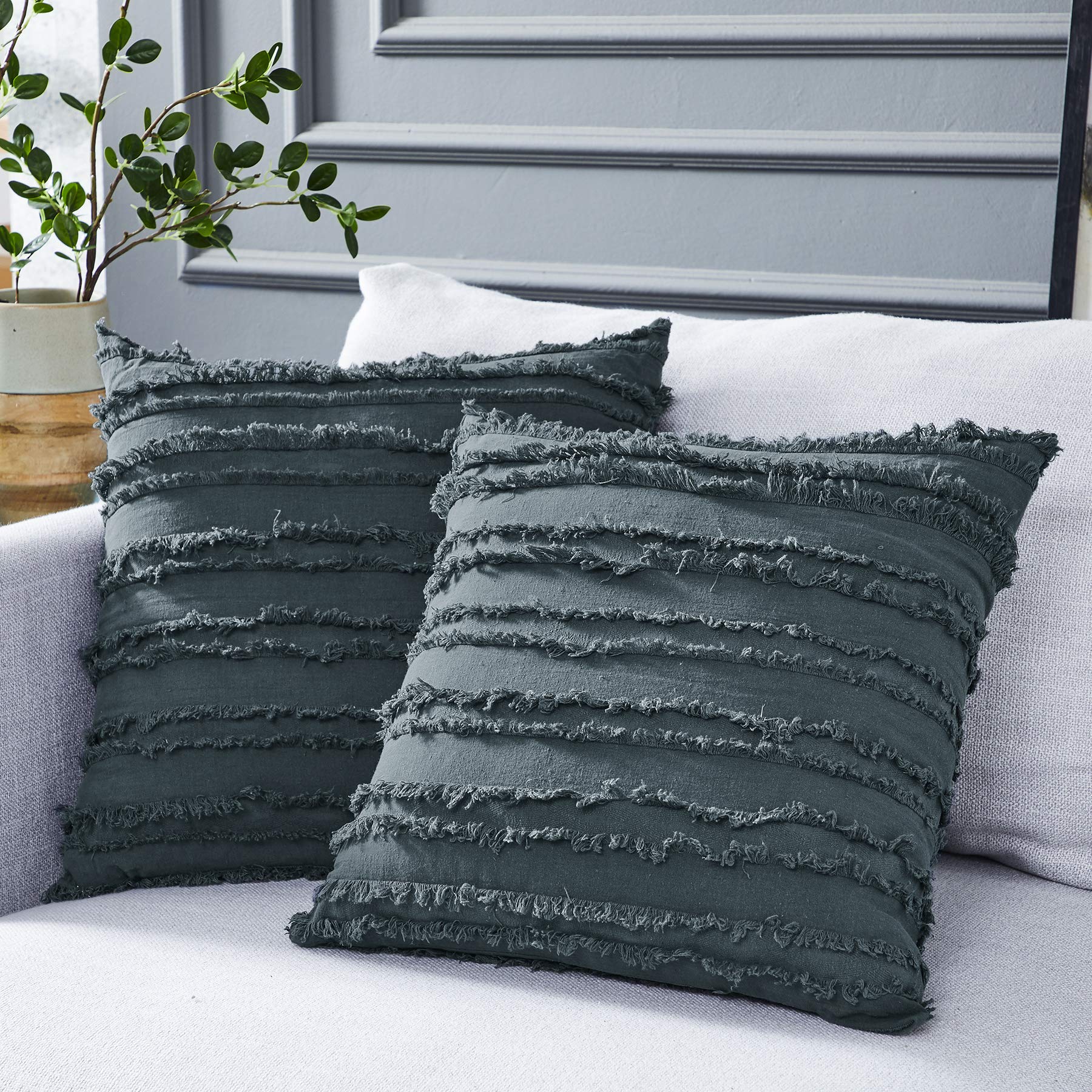 grey throw pillows set of 2