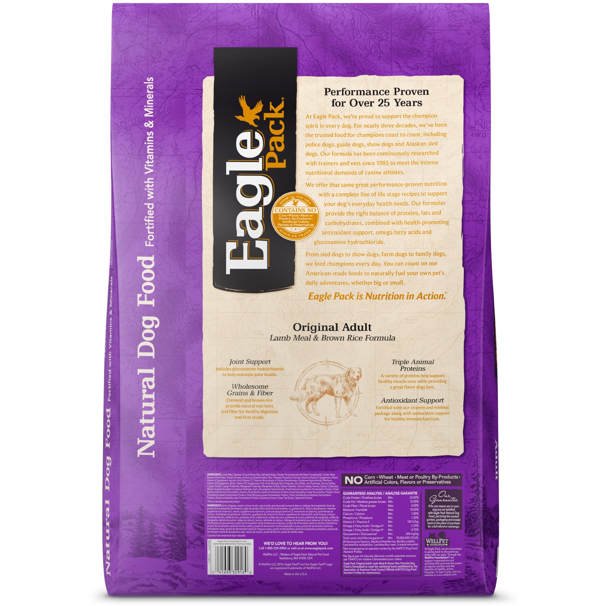 Eagle Pack Natural Dry Dog Food, Lamb Rice, 30Pound Bag 41693329160 eBay