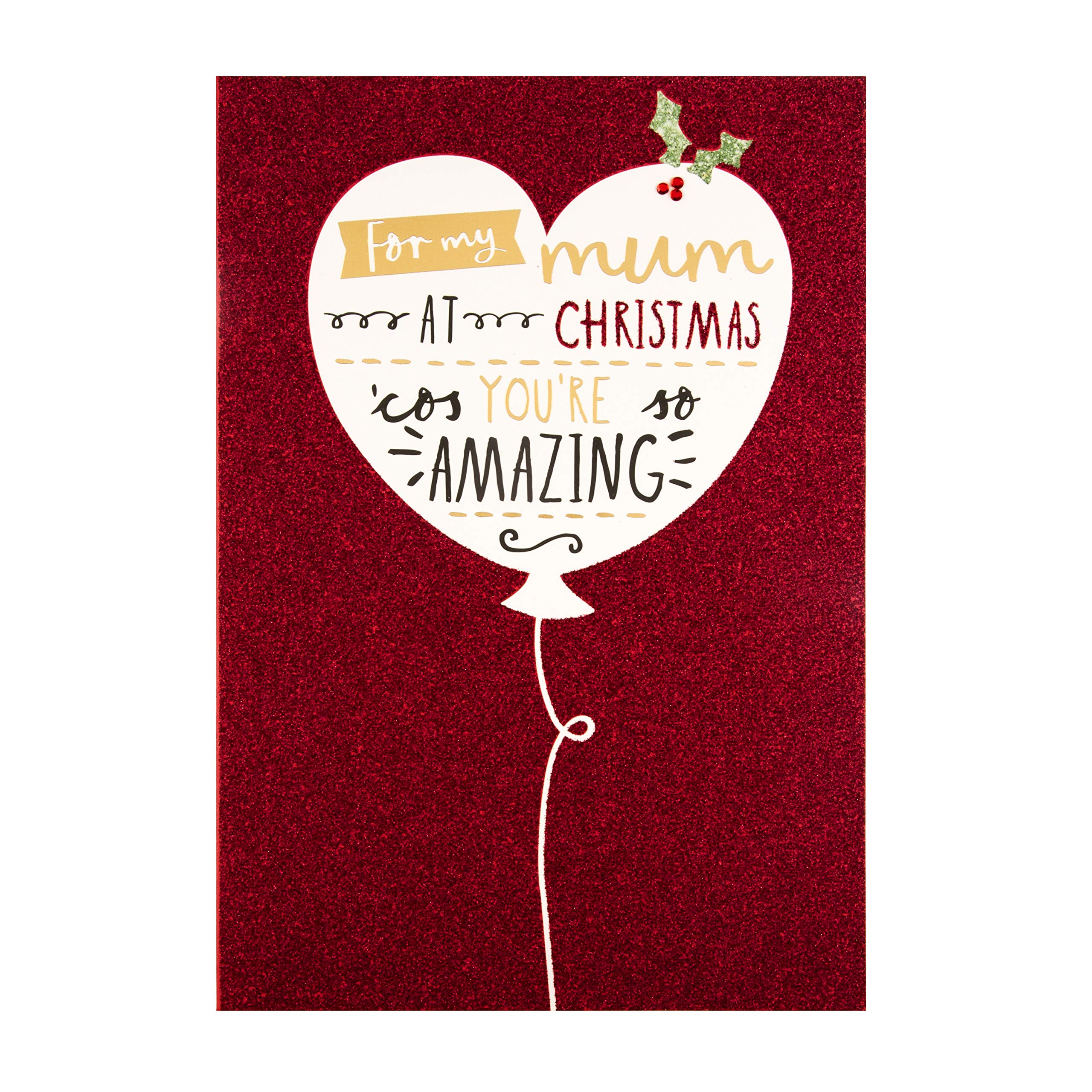 Christmas Card for Mum from Hallmark - Dazzling Glittered Design